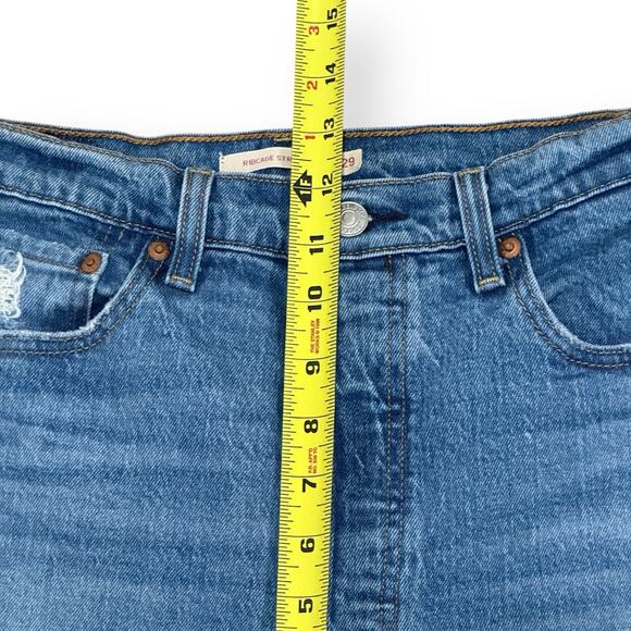 Levi's Premium Jeans Womens 29 x 27 Ribcage Straight Ankle Button Fly Distressed - Picture 10 of 11